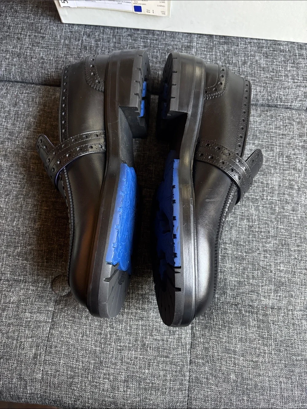 Burberry Black Leather Monk Strap Loafers